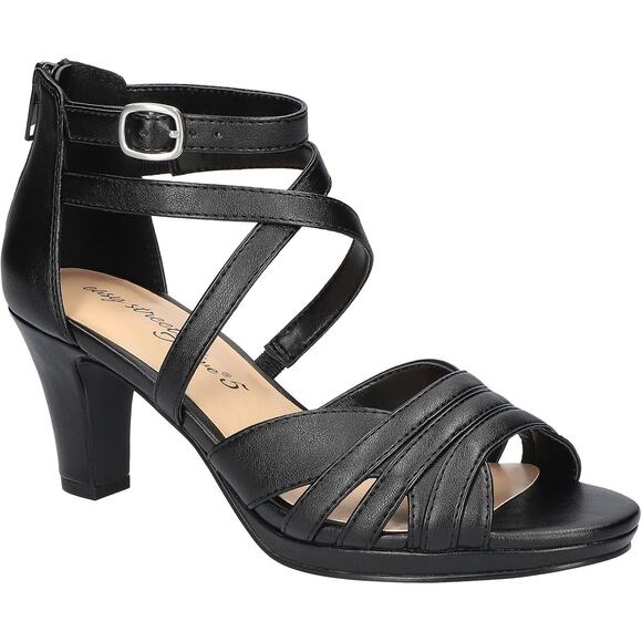 Easy Street Women Crissa Ankle Strap Platform Dance Sandals Size US 9N Black - Picture 1 of 6